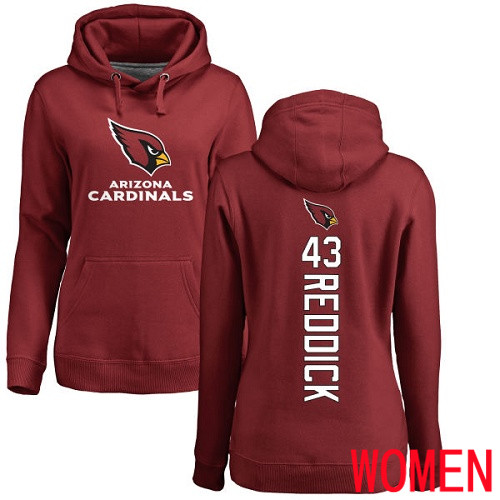 Arizona Cardinals Maroon Women Haason Reddick Backer NFL Football #43 Pullover Hoodie Sweatshirts